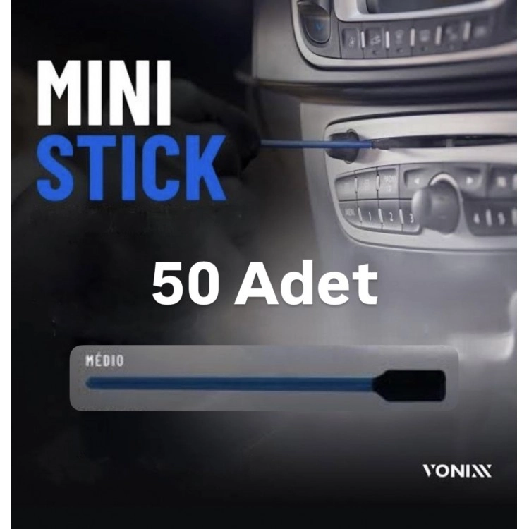 VONİXX TIPO 3 - MEDIO Temizlik ve Detaylandırma için Mini Sünger Uçlu Çubuk Seti – 50 Adet