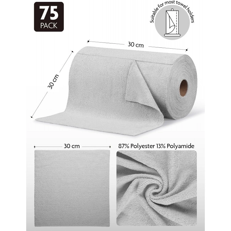 75 Adet Rulo Şeklinde perforeli ( kolayca Koparılabilen ) Wax, Cila ve Temizlik Bezi 30cm*30cm