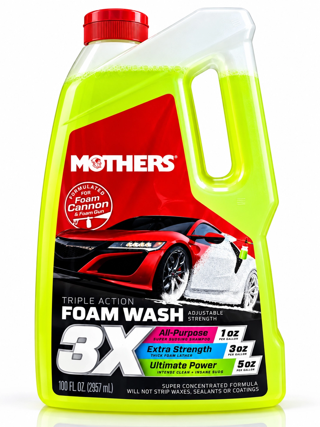 Mothers® 3X Triple Action Foam Wash – Ph Nötr  Konsantre Güçlü Ön Yıkama Şampuan / 2.957 Litre