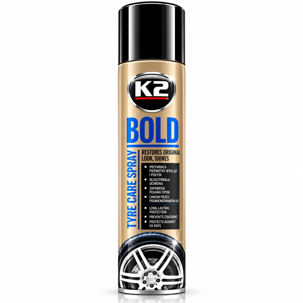 K2 BOLD 600 ML Lastik parlatıcı ve koruyucu sprey