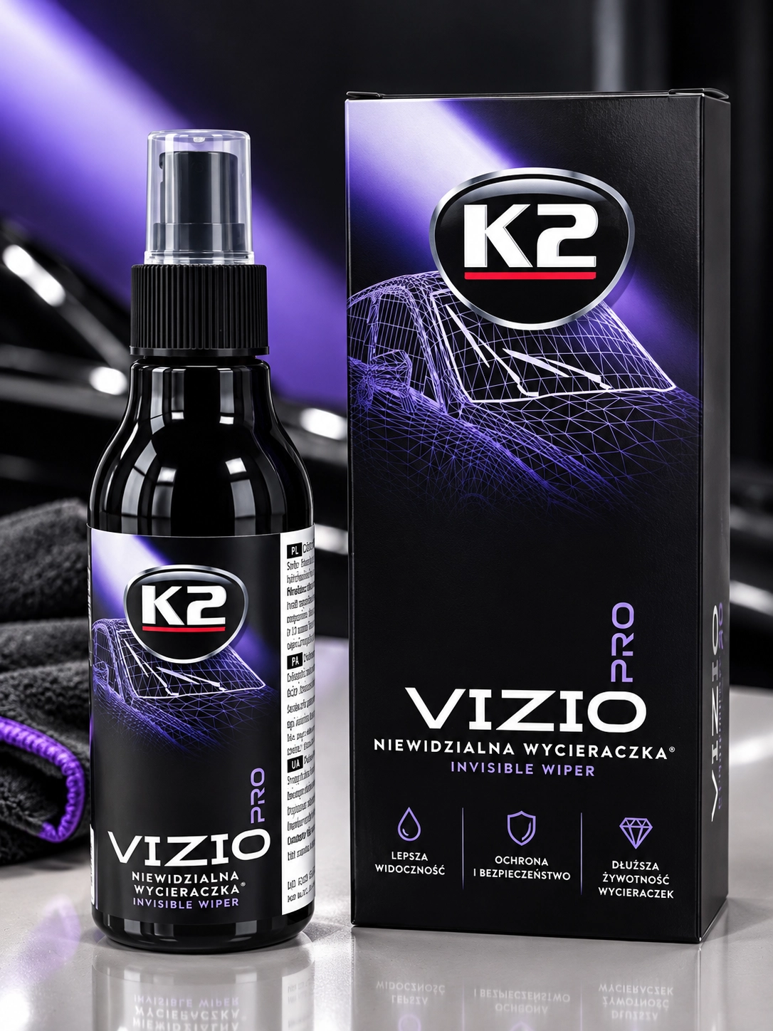 K2 VIZIO PRO 150ML cam yağmur ve su kaydırıcı