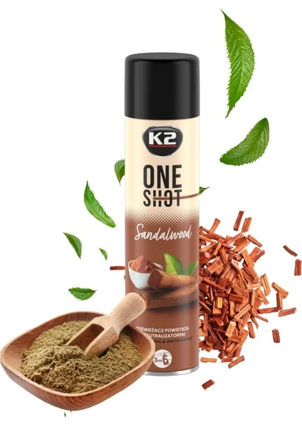 K2 One Shot Sandal Ağacı 600ML Koku Giderici ve Oda Spreyi