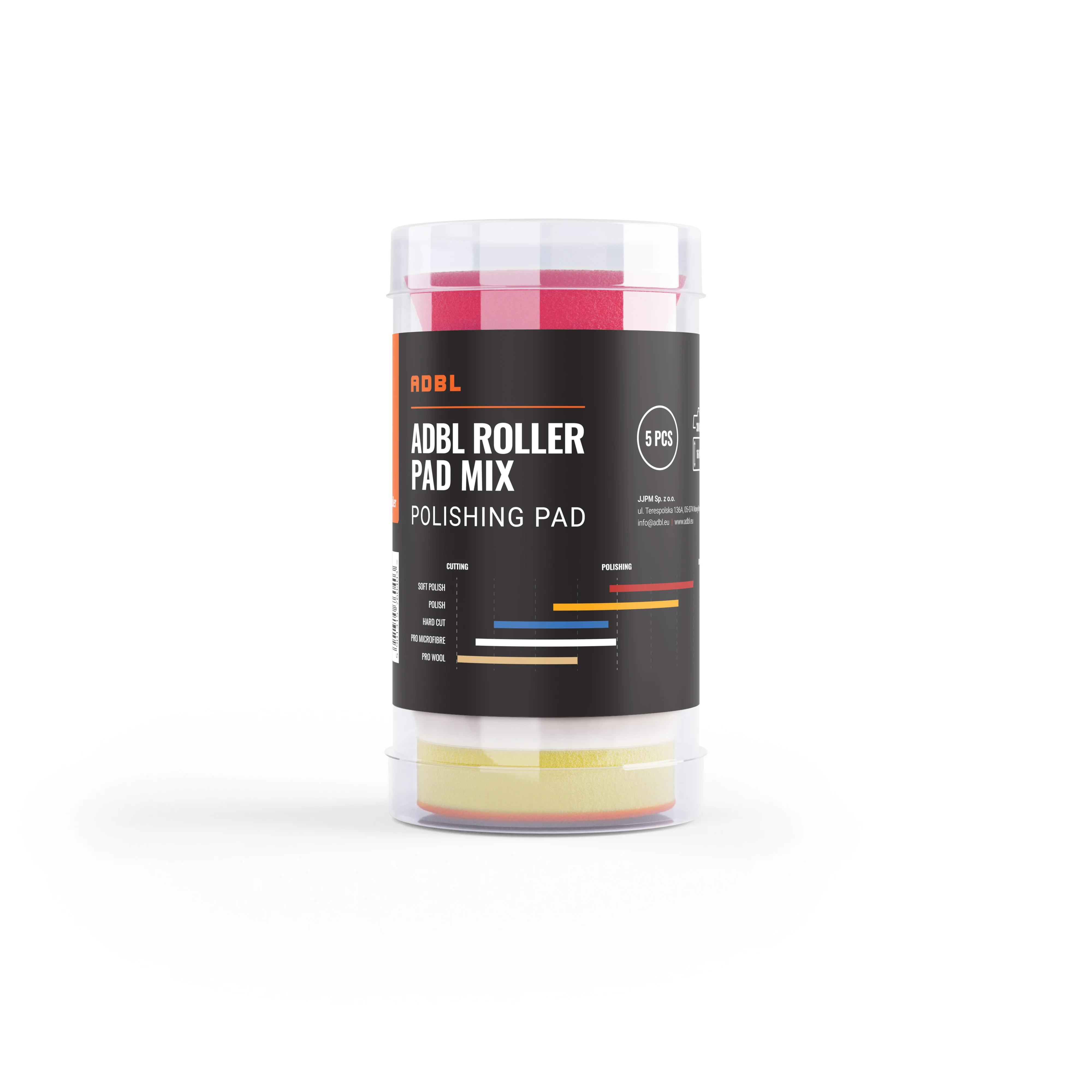 ADBL ROLLER PRO MIX 5 Lİ HYBRİD POLİSAJ PED SETİ 30MM