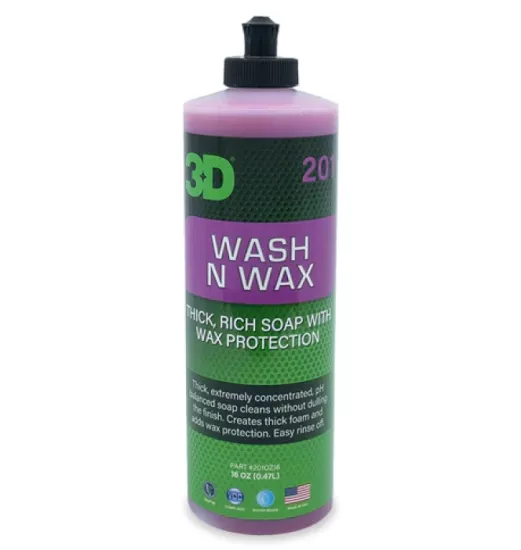  3D Wash N Wax Cilalı Oto Yıkama Şampuanı 1/128 Konsantre 500ML 