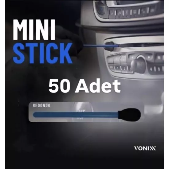 VONİXX TIPO 1 - REDONDO Temizlik ve Detaylandırma için Mini Sünger Uçlu Çubuk Seti – 50 Adet