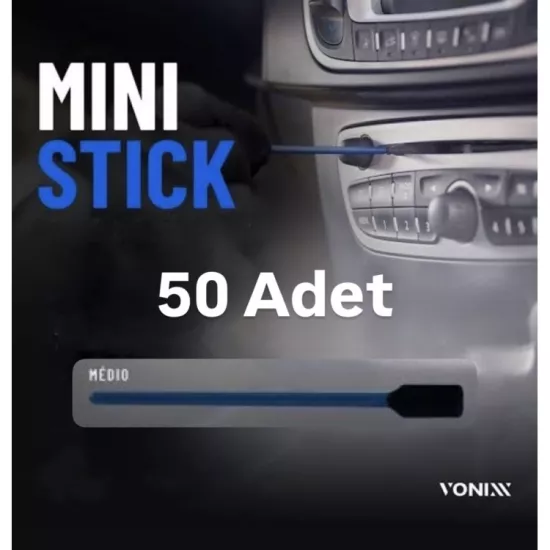 VONİXX TIPO 3 - MEDIO Temizlik ve Detaylandırma için Mini Sünger Uçlu Çubuk Seti – 50 Adet