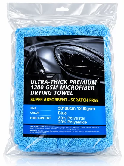 Cleatec Ultra Thick 1200 Gsm Araç Kurulama Havlusu Mavi 50x80 CM