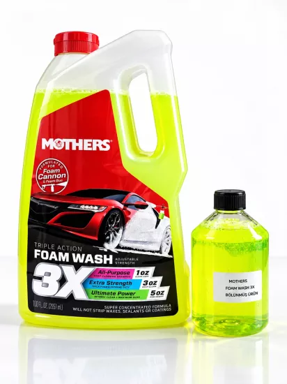 Mothers® 3X Triple Action Foam Wash – Ph Nötr  Konsantre Güçlü Ön Yıkama Şampuan Bölünmüş Ürün 1 LT