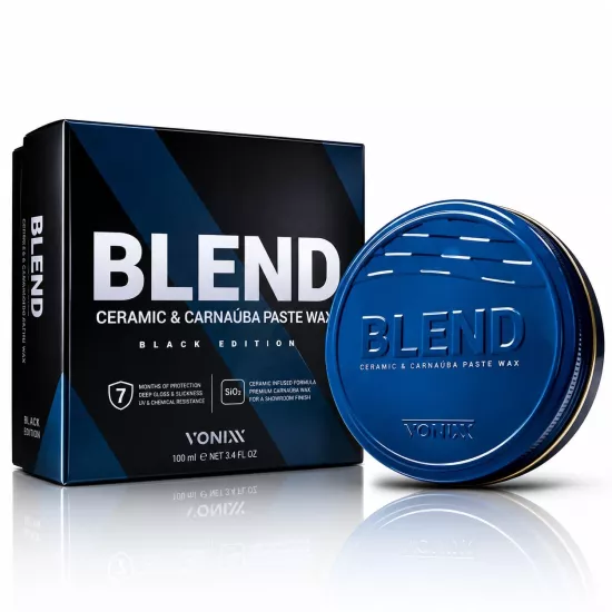 Vonixx Blend Black Edition Ceramic & Carnauba Wax – Siyah ve Koyu Renkli Araçlar için Seramikli Carnauba Wax - 100 ml + Uygulama Aplikatörü