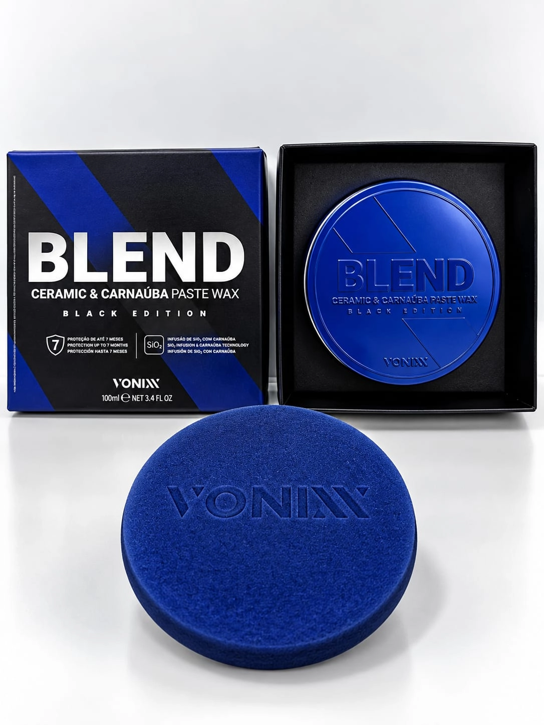Vonixx Blend Black Edition Ceramic & Carnauba Wax – Siyah ve Koyu Renkli Araçlar için Seramikli Carnauba Wax - 100 ml + Uygulama Aplikatörü