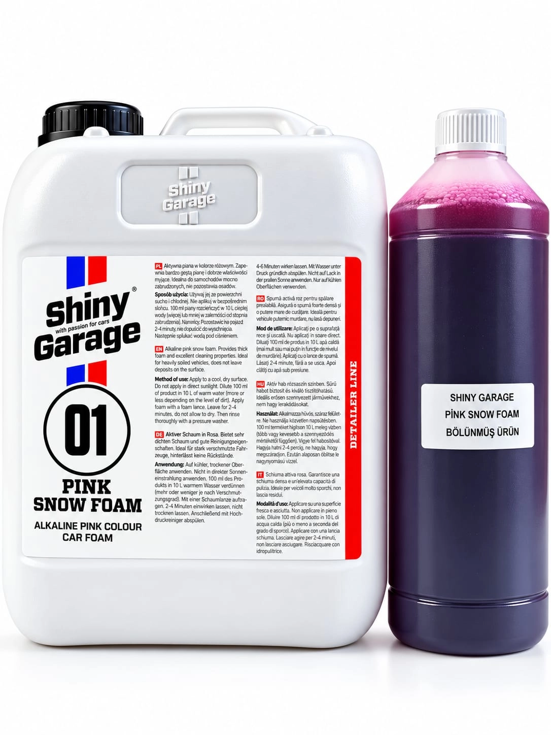 Shiny Garage Pink Snow Foam - Pembe Ön Yıkama Köpüğü 1 LT Bölünmüş Ürün