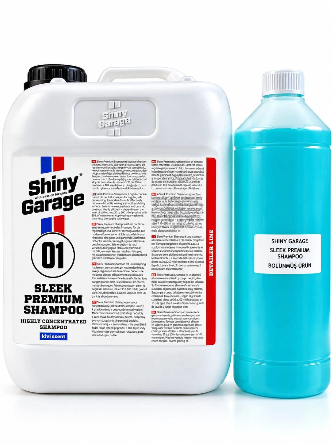  Shiny Garage Sleek Premium Shampoo - Ph Nötr Bol Köpüklü Şampuan 1 LT Bölünmüş Ürün